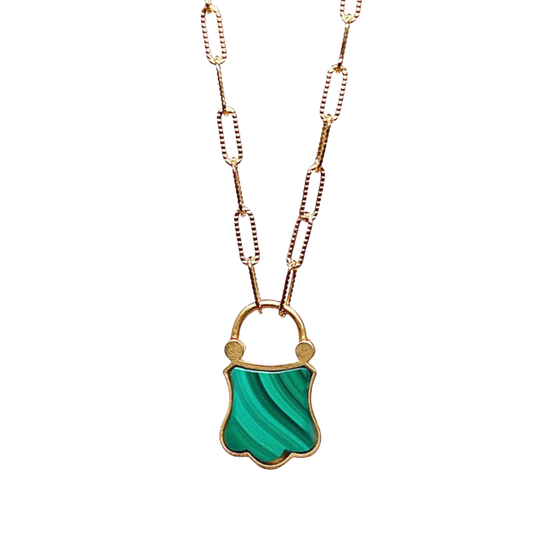 Malachite Padlock Necklace