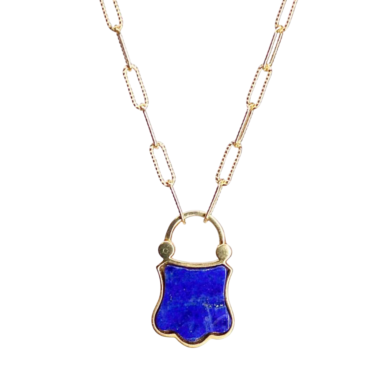 Lapis Padlock Necklace