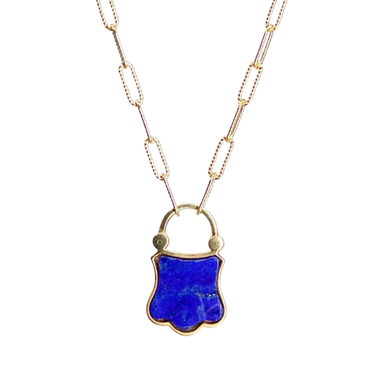 Lapis Padlock Necklace