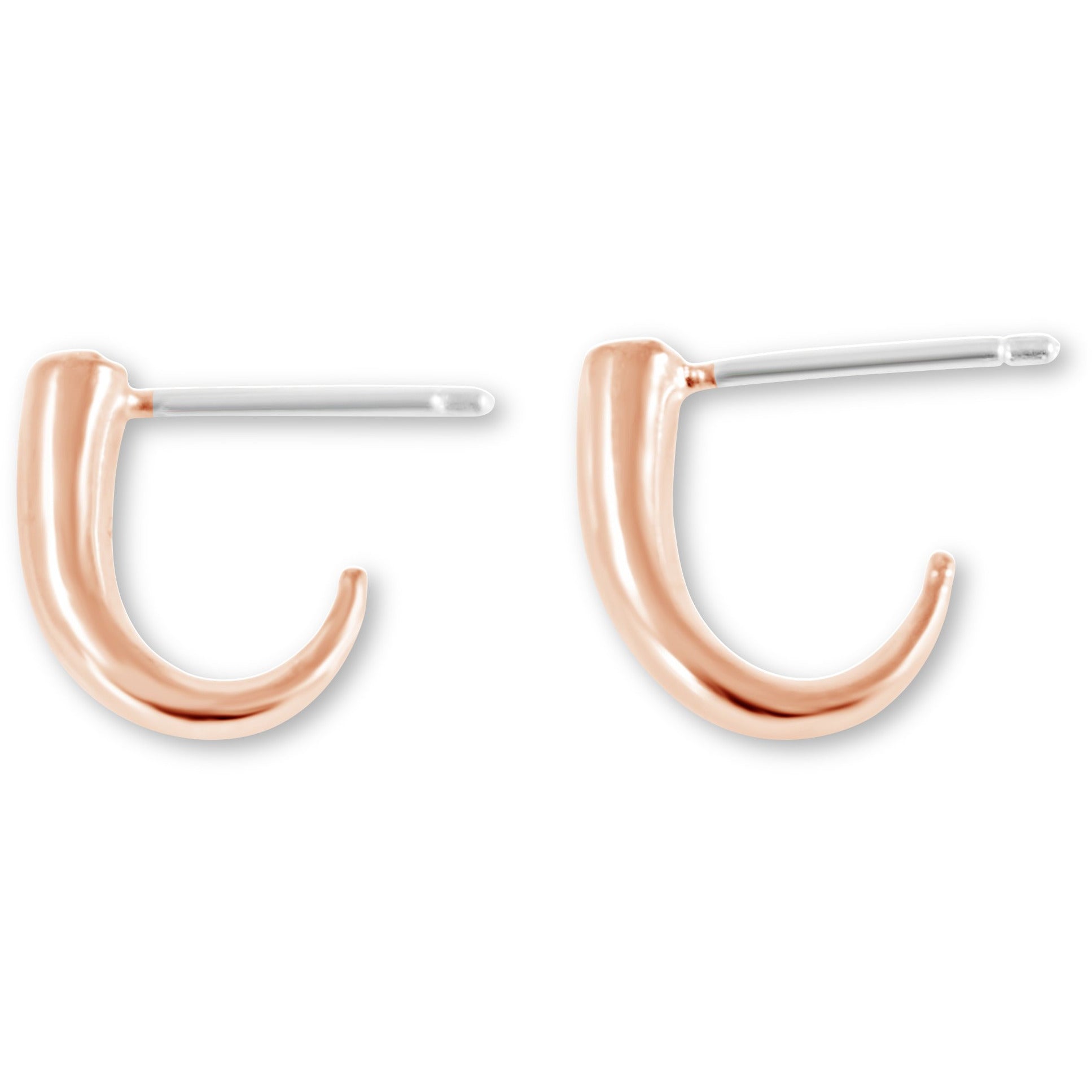 Rose Gold Tusk Hoop Earrings - kim baker