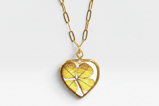 Four Leaf Clover Heart Necklace