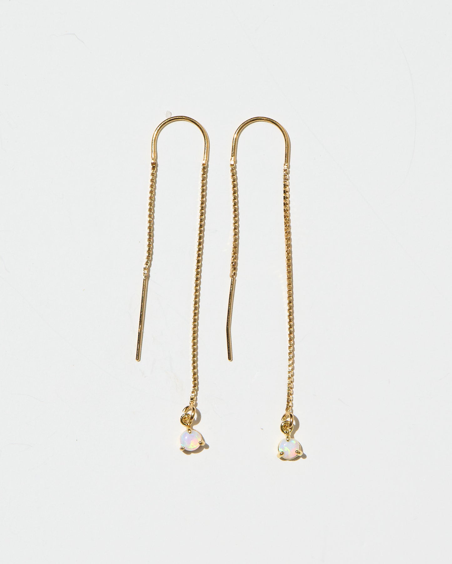 Round Opal Thread Earrings