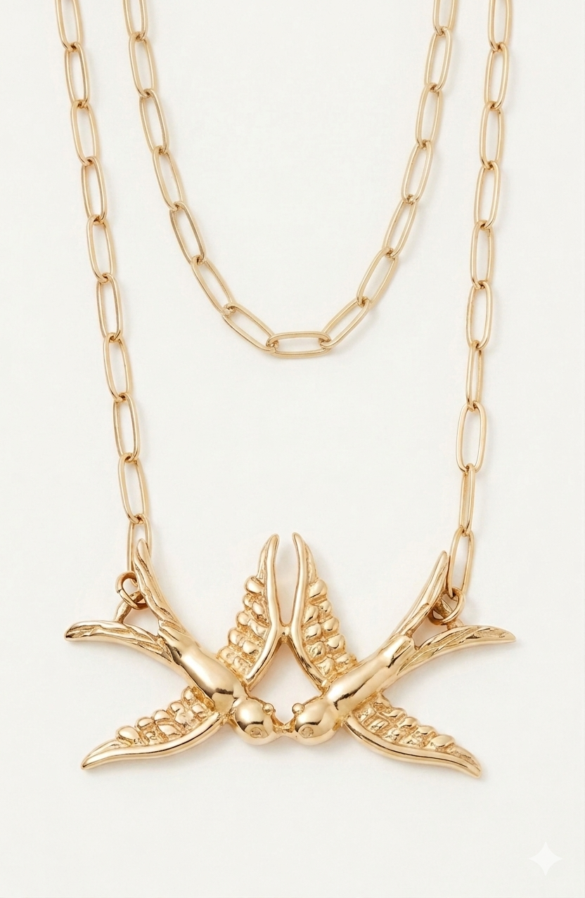 Kissing Swallows Necklace
