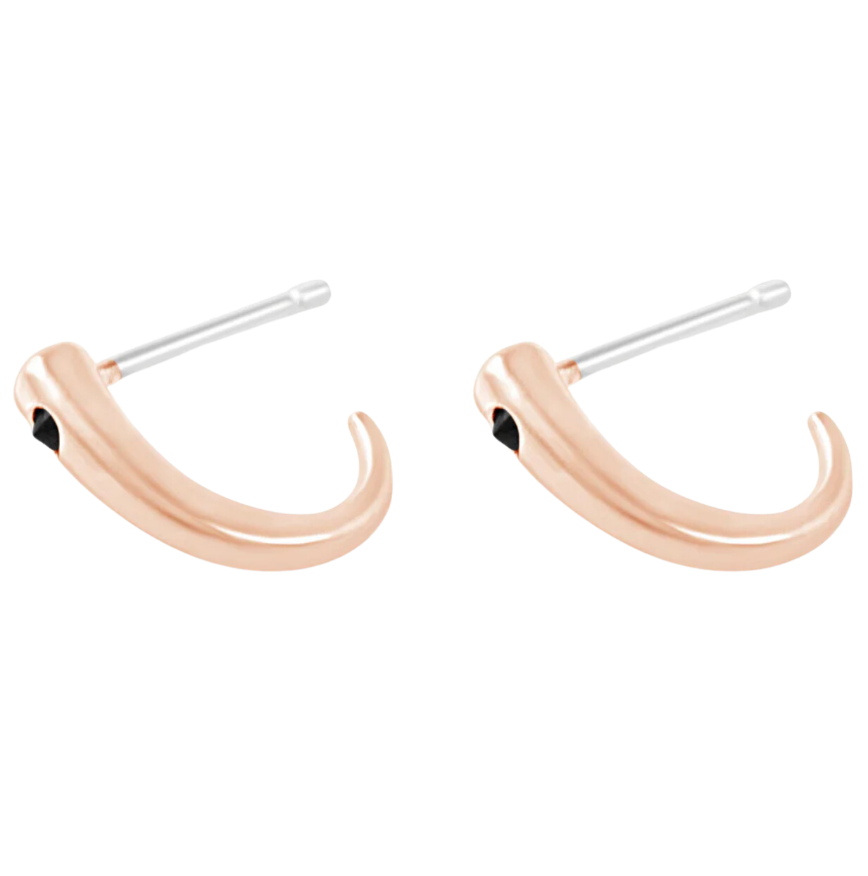 Rose Onyx Tusk Hoops