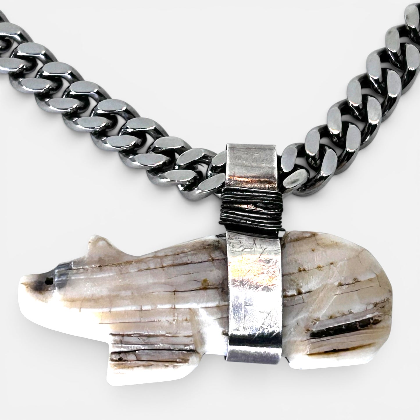 Agate Bear Necklace