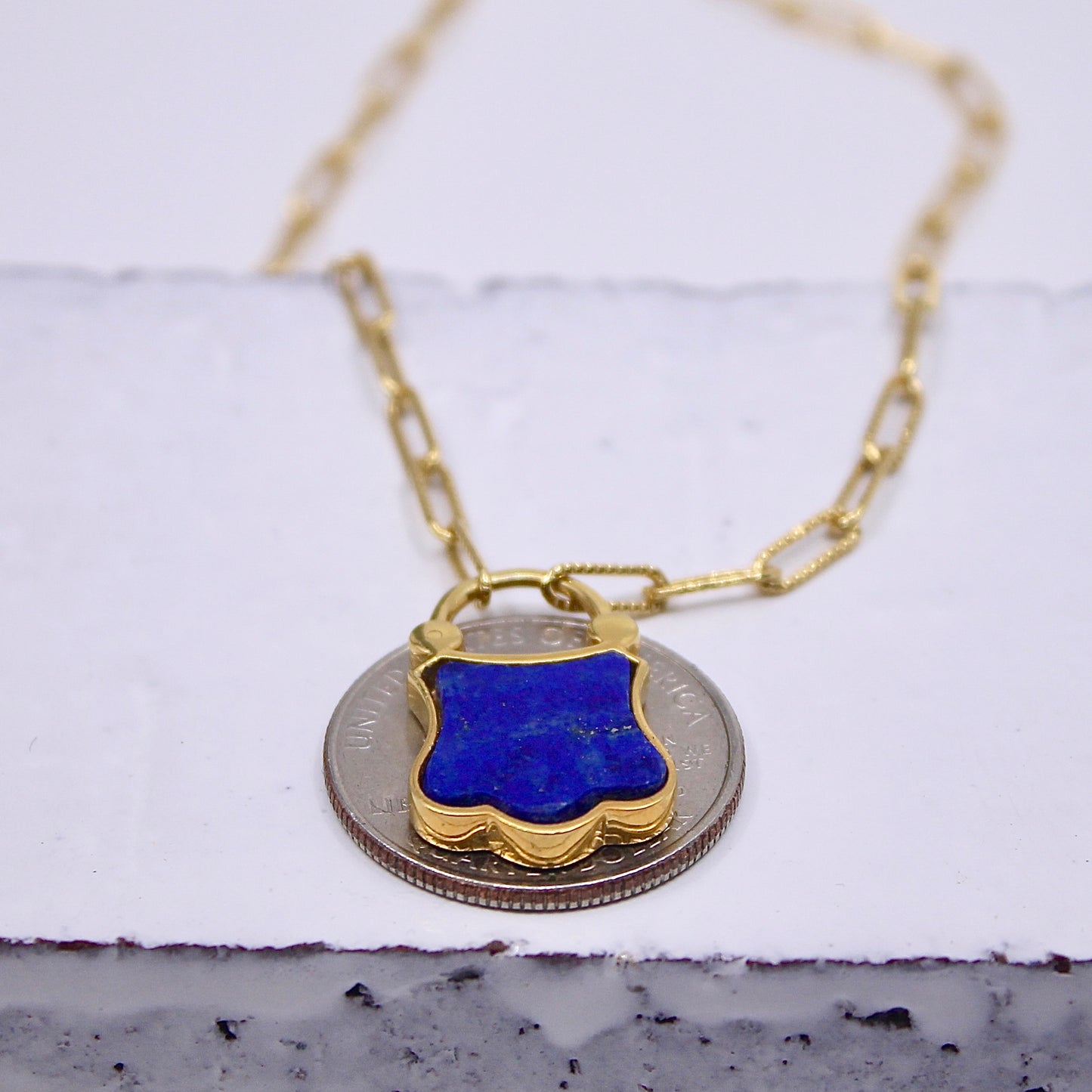 Lapis Padlock Necklace