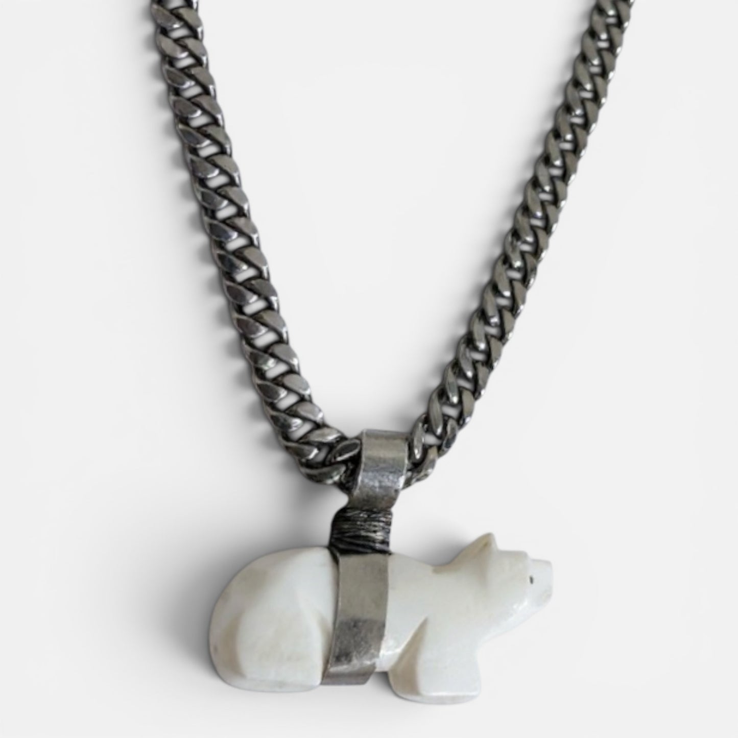 Agate Bear Necklace
