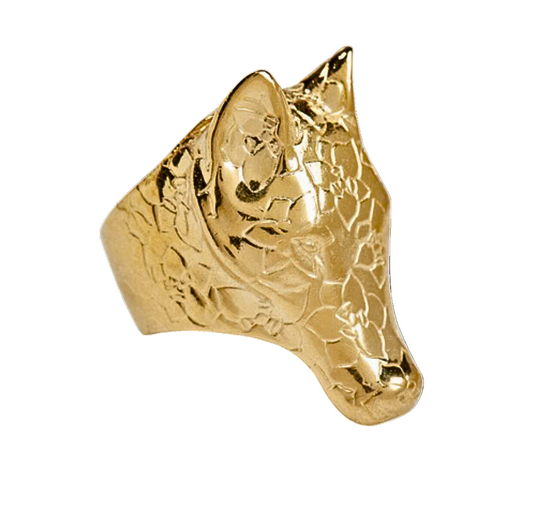 Gold Wolf Ring