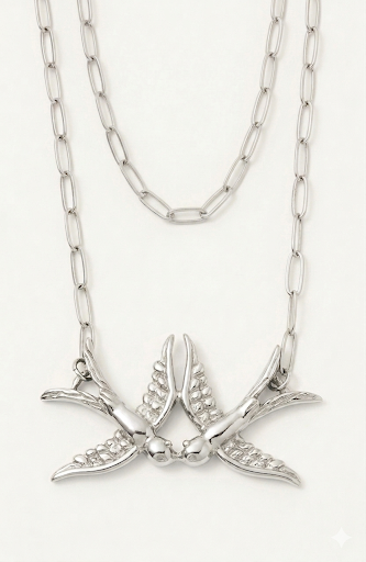 Kissing Swallows Necklace