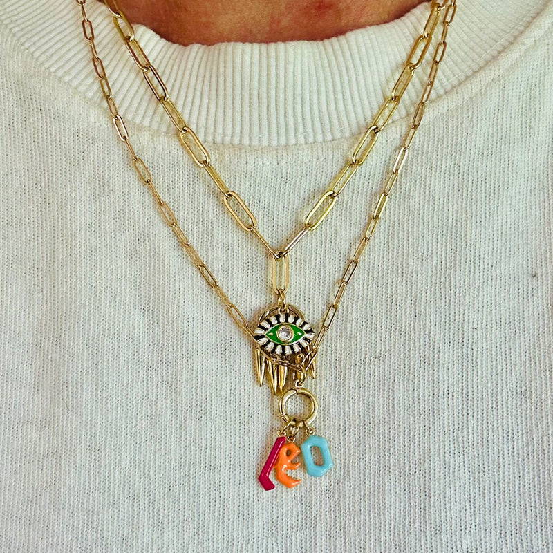 Enamel Evil Eye Necklace
