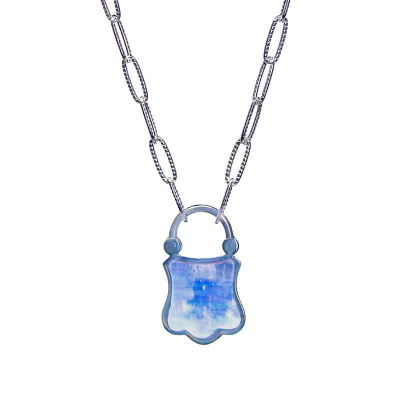 Moonstone Padlock Necklace