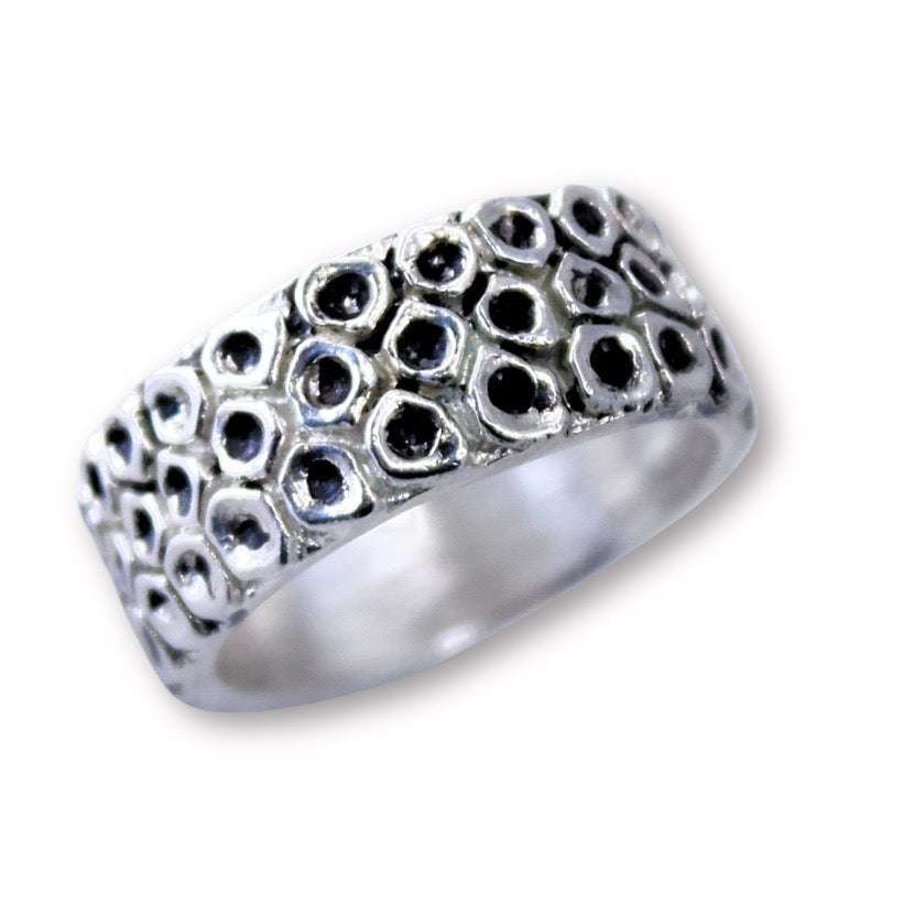 Silver Honeycomb Ring