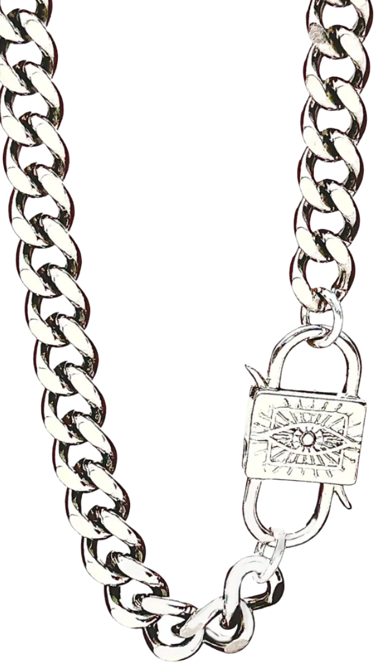 Evil Eye Padlock Necklace