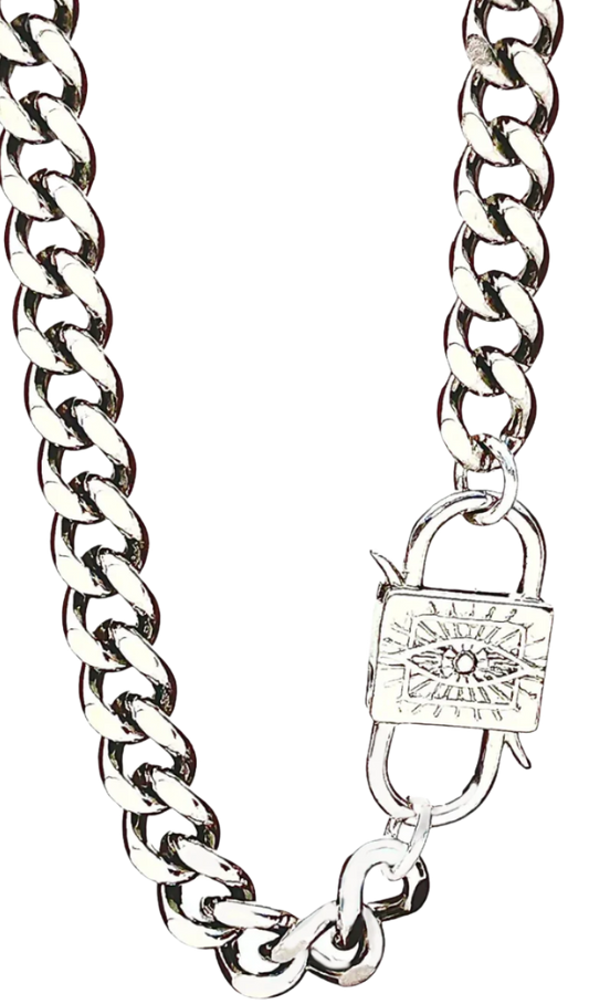 Evil Eye Padlock Necklace