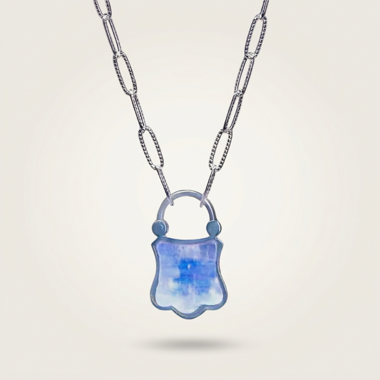 Moonstone Padlock Necklace
