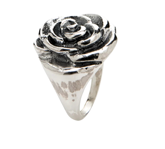 Silver Peony Ring