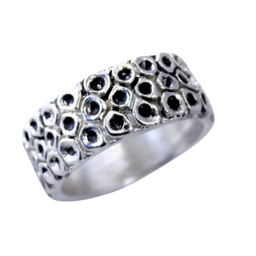 Silver Honeycomb Ring