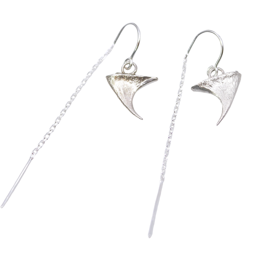 Silver Rose Thorn Earrings