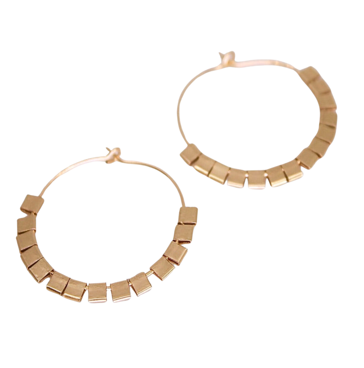 Large Gold Cubist Hoops