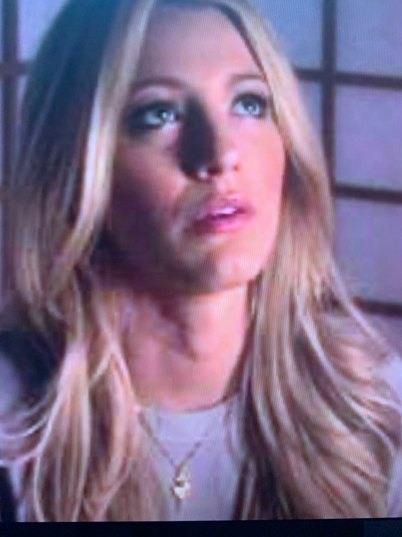 Blake Lively in heart dagger necklace 