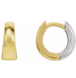 Two Tone Huggie Hoops