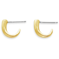 Gold Tusk Hoop Earrings - kim baker