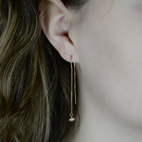 Opal Threader Earrings