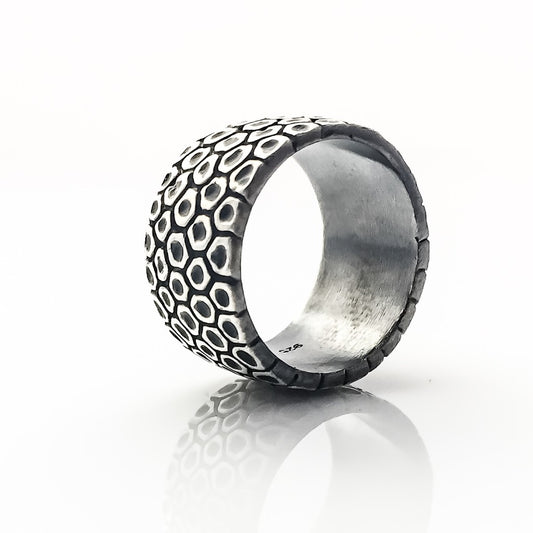 Silver Honeycomb Ring - kim baker